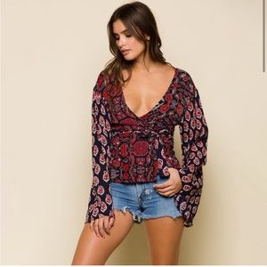 Raga Infinite Nights Paisley Printed Wrap Blouse